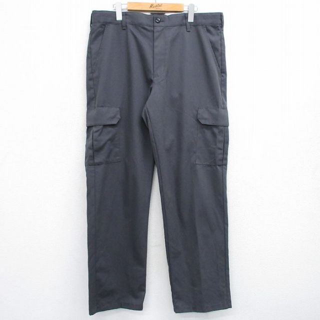 W37★古着 レッドキャップ カーゴ ワーク パンツ メンズ 濃グレー 25may30 中古 ボトムス ロング