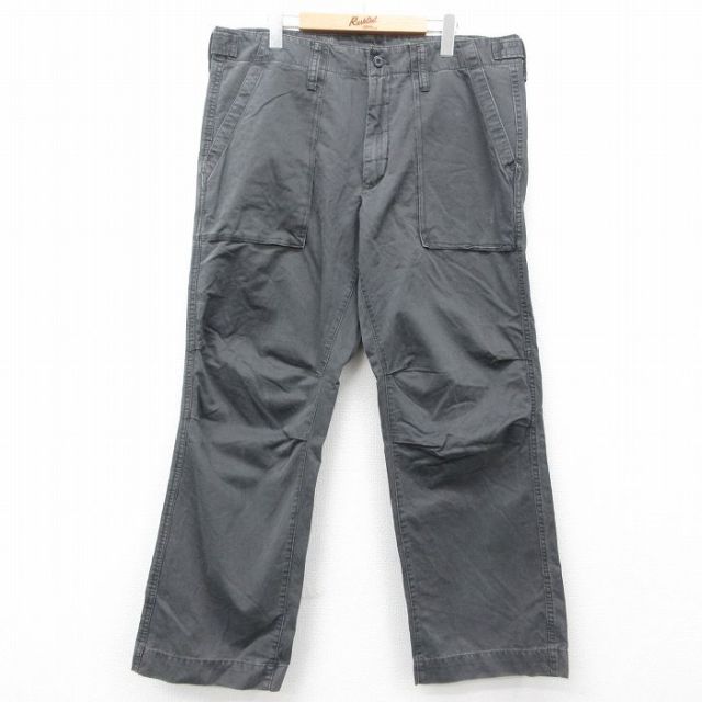 W38★古着 ギャップ GAP ベイカー パンツ メンズ コットン 濃グレー 25may31 中古 ボトムス ロング