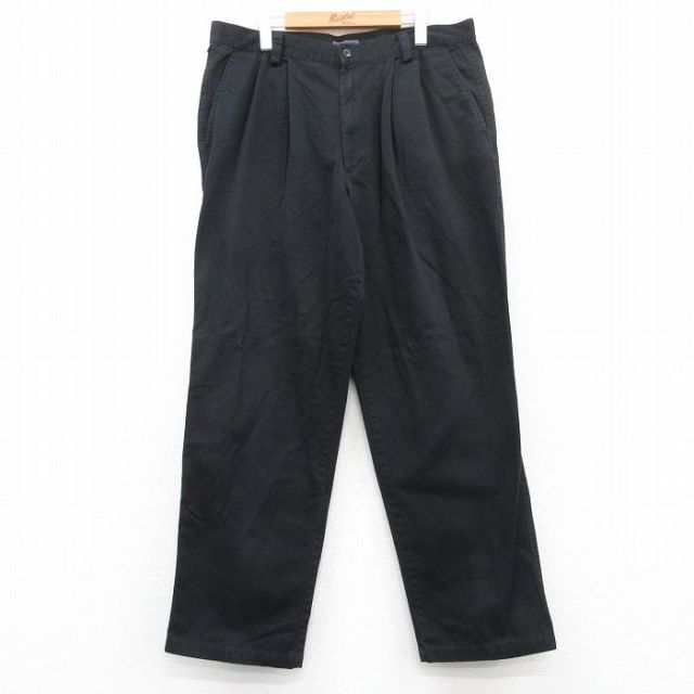 W36★古着 ドッカーズ パンツ メンズ コットン 黒 ブラック 25jun02 中古 ボトムス ロング