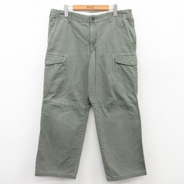W35★古着 ドッカーズ カーゴ パンツ メンズ ダック地 コットン 緑 グリーン 25jun02 中古 ボトムス ロング
