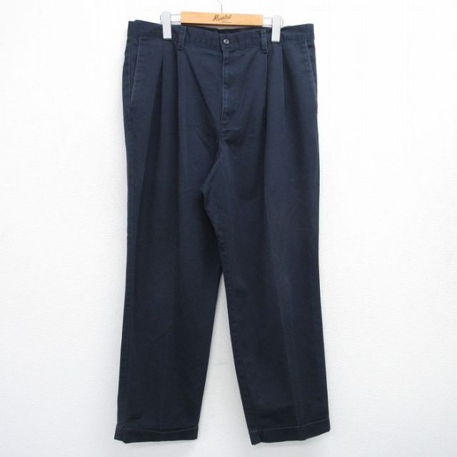 【20%OFF】W37★古着 ドッカーズ パンツ メンズ 00年代 00s コットン 紺 ネイビー 25jun04 中古 ボトムス ロング