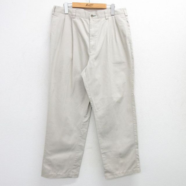 トミーヒルフィガー 90s パンツ ワンポイントロゴ ベージュ W35 | 古着