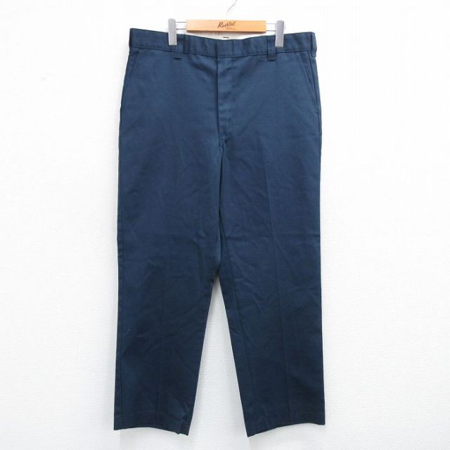 W38★古着 ワーク パンツ メンズ 80年代 80s USA製 タロン 紺 ネイビー 【spe】 25jun04 中古 ボトムス ロング