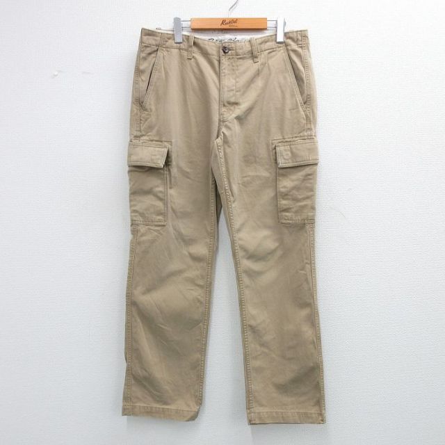 W36★古着 エディーバウアー カーゴ パンツ メンズ コットン ベージュ カーキ 25jun04 中古 ボトムス ロング