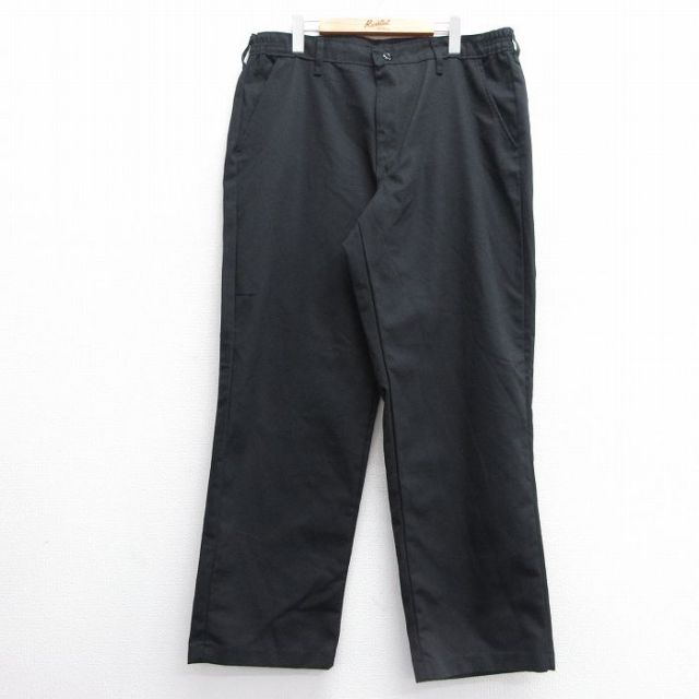 W37★古着 レッドキャップ ワーク パンツ メンズ 黒 ブラック 25jun04 中古 ボトムス ロング