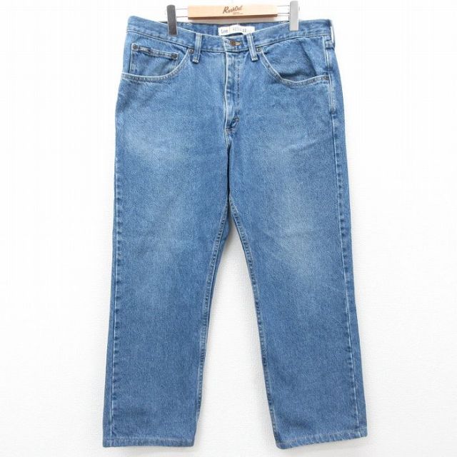 W36★古着 リー Lee ジーンズ メンズ コットン 紺 ネイビー デニム 25jun05 中古 ボトムス ジーパン Gパン ロング パンツ