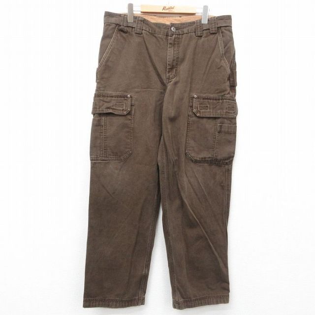 W37★古着 DULUTH TRADING カーゴ パンツ メンズ ダック地 コットン 茶 ブラウン 25jun05 中古 ボトムス ロング