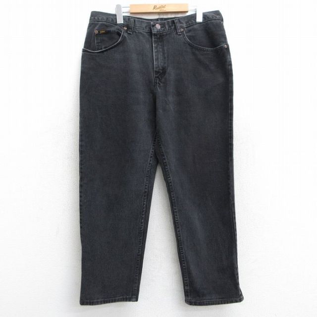 W38★古着 リー Lee ジーンズ メンズ コットン 黒 ブラック デニム 25jun09 中古 ボトムス ジーパン Gパン ロング パンツ