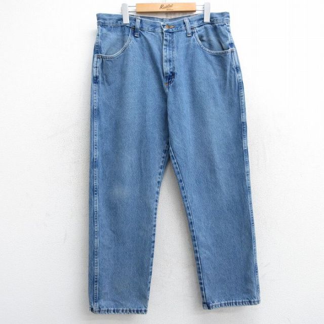 【50%OFF】W36★古着 ラスラー ジーンズ メンズ コットン 紺 ネイビー デニム 25jun09 中古 ボトムス ジーパン Gパン ロング パンツ