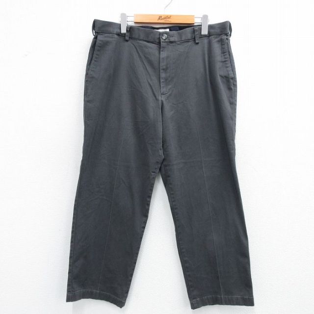 W36★古着 ドッカーズ パンツ メンズ ワンポイントロゴ 濃グレー 25jun12 中古 ボトムス ロング