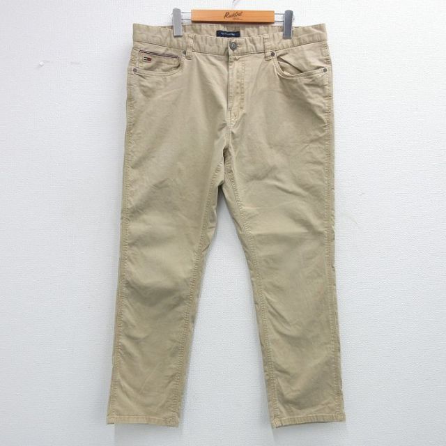 【50%OFF】W37★古着 トミーヒルフィガー TOMMY HILFIGER ブランド パンツ メンズ ベージュ カーキ 25jun12 中古 ボトムス ロング
