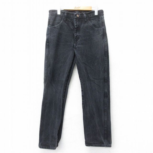 【20%OFF】W31★古着 ラスラー ジーンズ メンズ コットン 黒 ブラック デニム 25jun12 中古 ボトムス ジーパン Gパン ロング パンツ