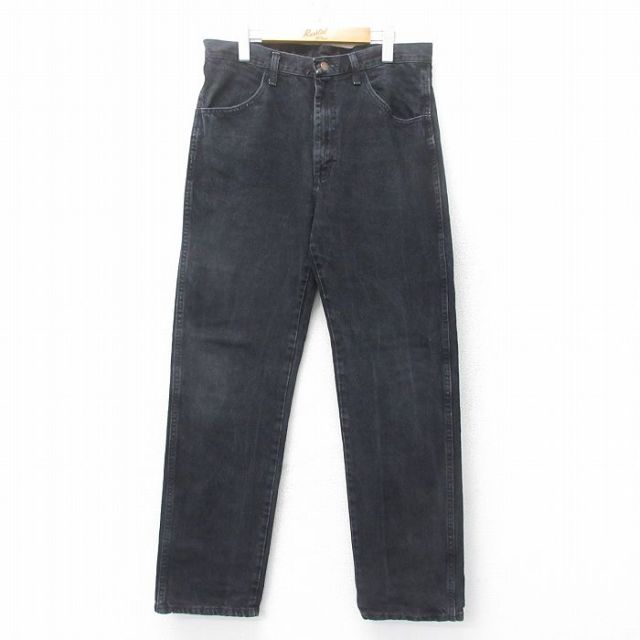 【20%OFF】W34★古着 ラスラー ジーンズ メンズ コットン 黒 ブラック デニム 25jun12 中古 ボトムス ジーパン Gパン ロング パンツ
