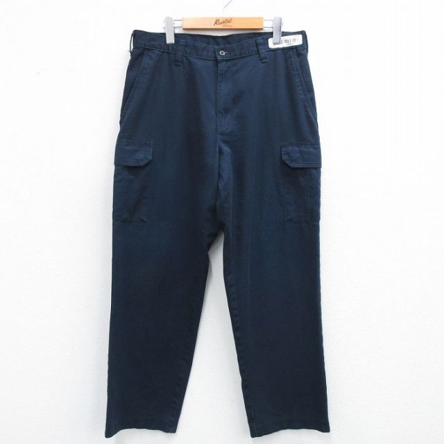 W35★古着 ワーク カーゴ パンツ メンズ CiNTAS 紺 ネイビー 25jun14 中古 ボトムス ロング