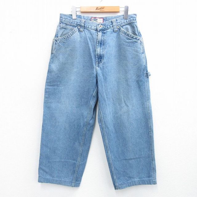 W33★古着 オールドネイビー OLD NAVY ペインター パンツ メンズ 00年代 00s コットン 紺 ネイビー デニム 25jun14 中古 ボトムス ロング