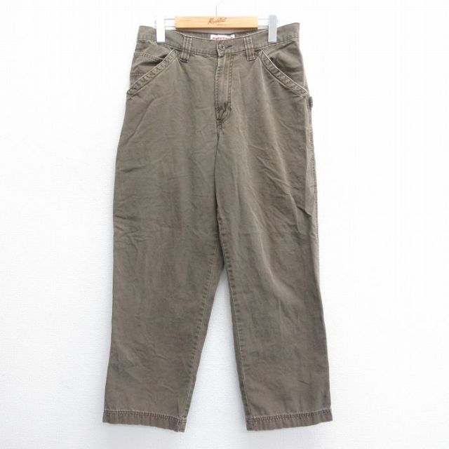 W32★古着 オールドネイビー OLD NAVY ペインター パンツ メンズ 00年代 00s コットン 茶 ブラウン 25jun14 中古 ボトムス ロング