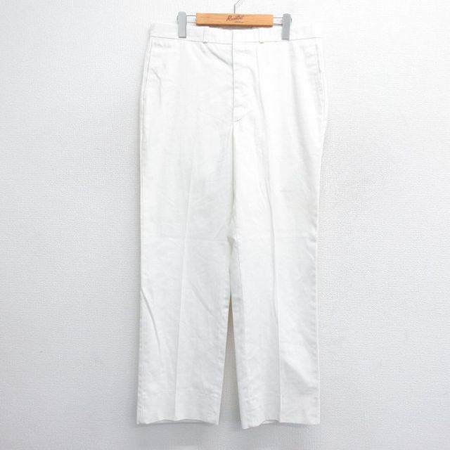 W36★古着 パンツ メンズ 80年代 80s USA製 白 ホワイト 25jun14 中古 ボトムス ロング