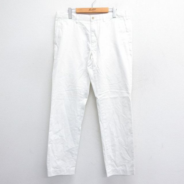 W36★古着 ラルフローレン Ralph Lauren ブランド パンツ メンズ 90年代 90s コットン 白 ホワイト 25jun14 中古 ボトムス ロング