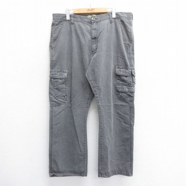W38★古着 ラングラー Wrangler カーゴ パンツ メンズ コットン グレー 25jun14 中古 ボトムス ロング