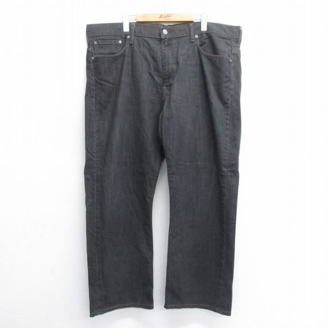 W44★古着 リーバイス Levis 569 ジーンズ メンズ 大きいサイズ 黒 ブラック デニム 25jun16 中古 ボトムス ジーパン Gパン ロング パンツ
