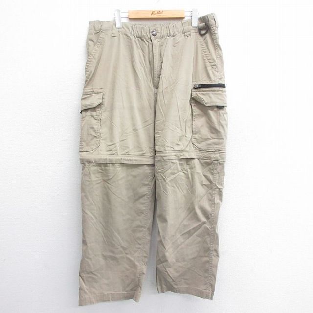 W36★古着 デタッチャブル カーゴ パンツ メンズ ベージュ カーキ 25jun16 中古 ボトムス ロング