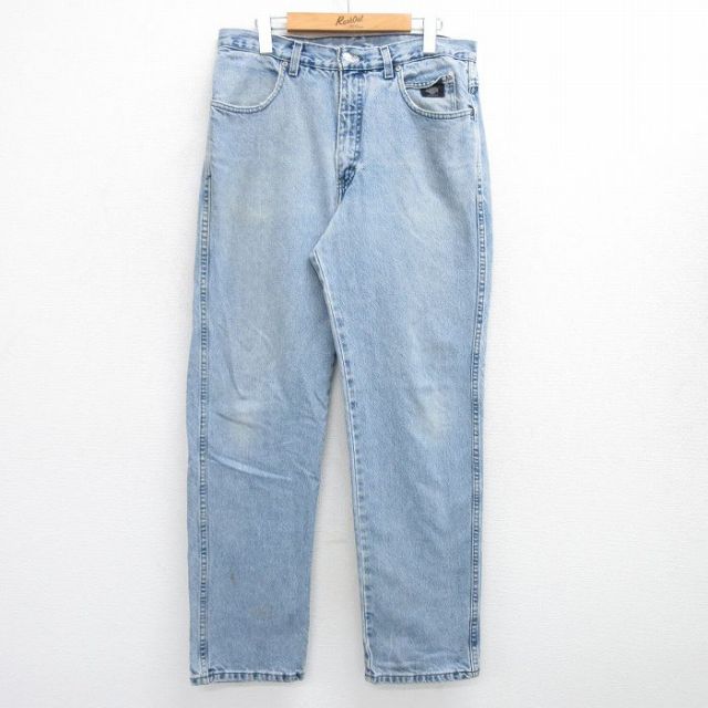 【50%OFF】W34★古着 ハーレーダビッドソン Harley Davidson ジーンズ メンズ 00年代 00s コットン USA製 薄紺 ネイビー デニム 25jun16 中古 ボトムス ジーパン Gパン ロング パンツ
