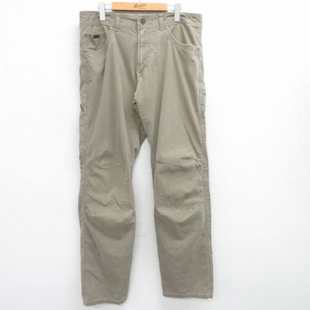 W35★古着 クール KUHL パンツ メンズダック地 ベージュ系 カーキ 25jun16 中古 メンズ ボトムス ロング