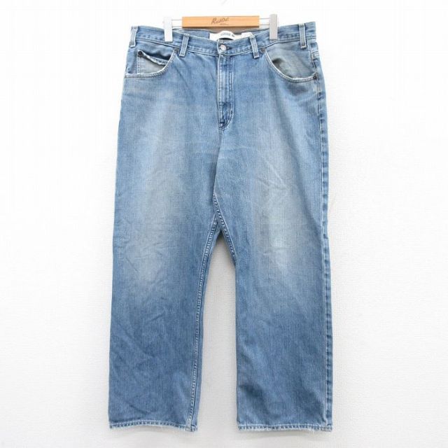 W38★古着 ギャップ GAP ジーンズ メンズ 90年代 90s ヒゲ コットン USA製 紺 ネイビー デニム 【spe】 25jun16 中古 ボトムス ジーパン Gパン ロング パンツ
