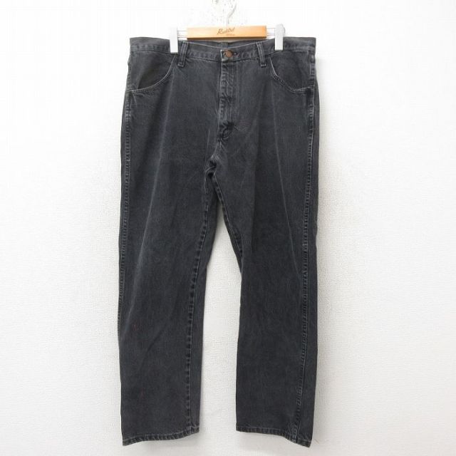 【20%OFF】W39★古着 ラスラー ジーンズ メンズ コットン 黒 ブラック デニム 25jun16 中古 ボトムス ジーパン Gパン ロング パンツ