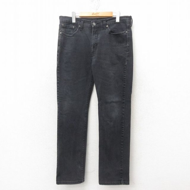 W34★古着 リーバイス Levis 514 ジーンズ メンズ 黒 ブラック デニム 25jun16 中古 ボトムス ジーパン Gパン ロング パンツ