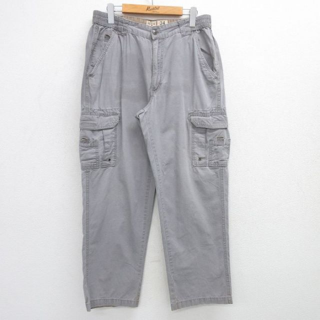 W34★古着 レッドヘッド カーゴ パンツ メンズ リップストップ ダック地 コットン グレー 25jun17 中古 ボトムス ロング