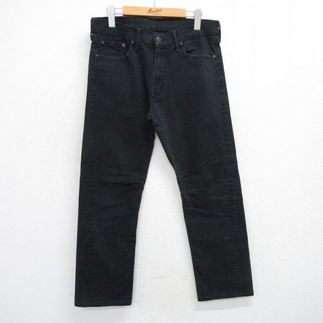 W34★古着 リーバイス Levis 513 ジーンズ メンズ 黒 ブラック デニム 25jun18 中古 ボトムス ジーパン Gパン ロング パンツ