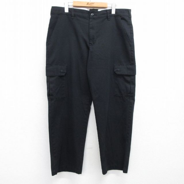 W39★古着 レッドキャップ カーゴ　ワーク パンツ メンズ 黒 ブラック 25jun18 中古 ボトムス ロング