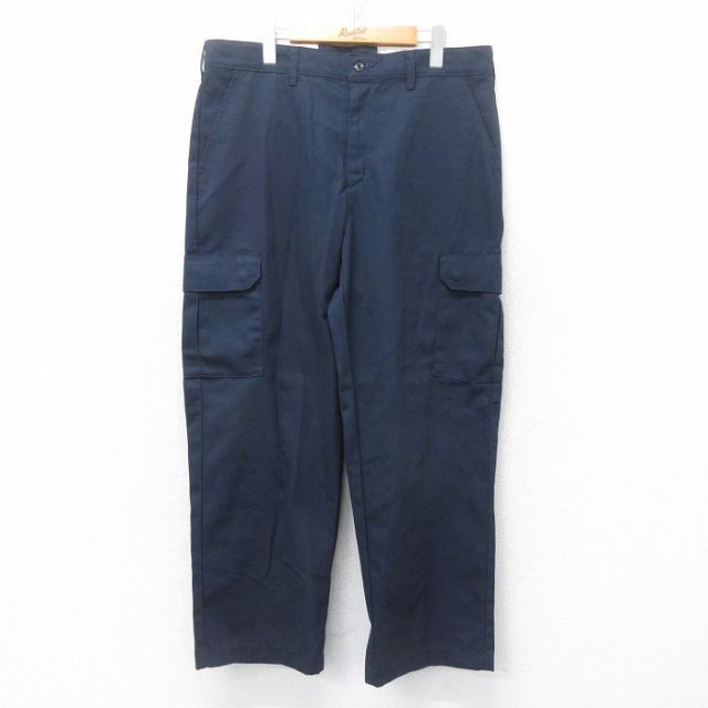 W36★古着 レッドキャップ ワーク カーゴ パンツ メンズ 紺 ネイビー 25jun19 中古 ボトムス ロング