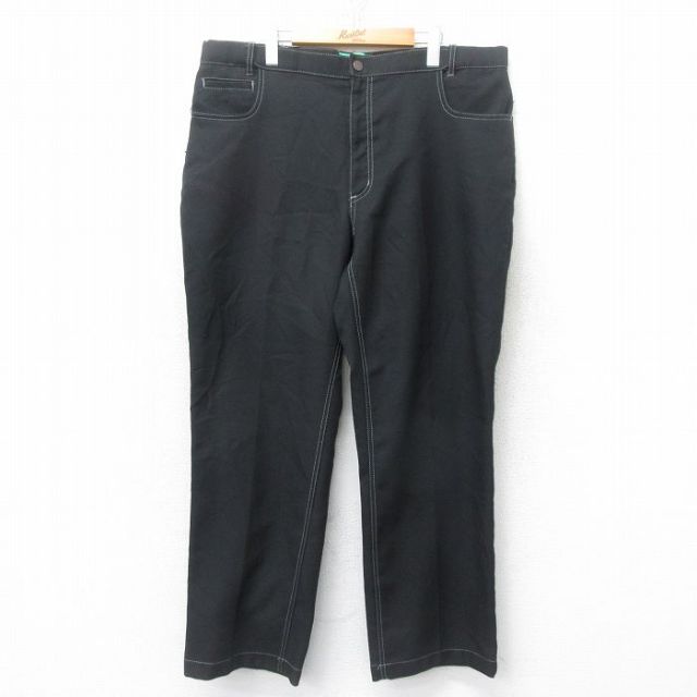 W40★古着 HABAND パンツ メンズ 大きいサイズ 黒 ブラック 25jun19 中古 ボトムス ロング