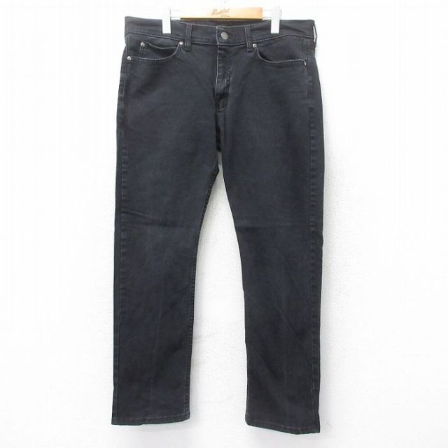 【20%OFF】W36★古着 リー Lee ジーンズ メンズ 黒 ブラック デニム 25jun19 中古 ボトムス ジーパン Gパン ロング パンツ
