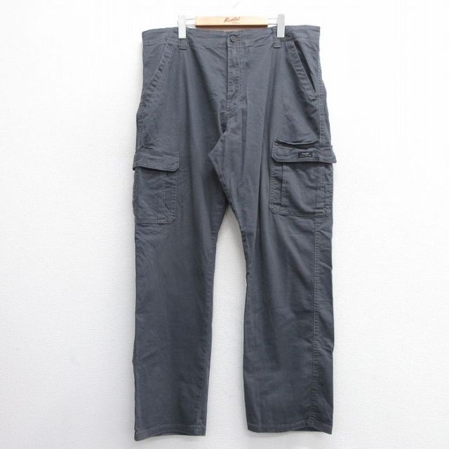 【50%OFF】W39★古着 ラングラー Wrangler カーゴ パンツ メンズ 大きいサイズ 濃グレー 25jun20 中古 ボトムス ロング