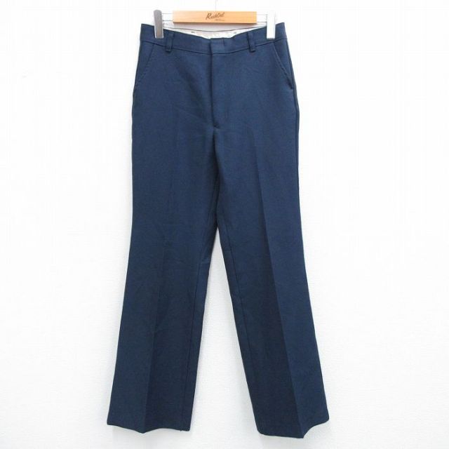 【50%OFF】W29★古着 スラックス パンツ メンズ 80年代 80s タロン 紺 ネイビー 25jun21 中古 ボトムス ロング