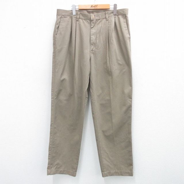 W36★古着 ラングラー Wrangler パンツ メンズ コットン ベージュ カーキ 25jun21 中古 ボトムス ロング