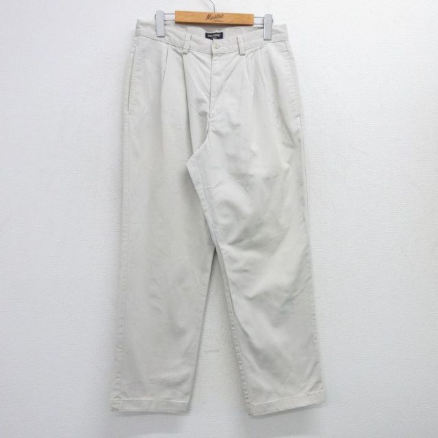 【20%OFF】W30★古着 ドッカーズ パンツ メンズ コットン 薄ベージュ カーキ 25jun23 中古 ボトムス ロング