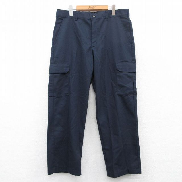 W37★古着 レッドキャップ カーゴ ワーク パンツ メンズ 紺 ネイビー 25jun23 中古 ボトムス ロング