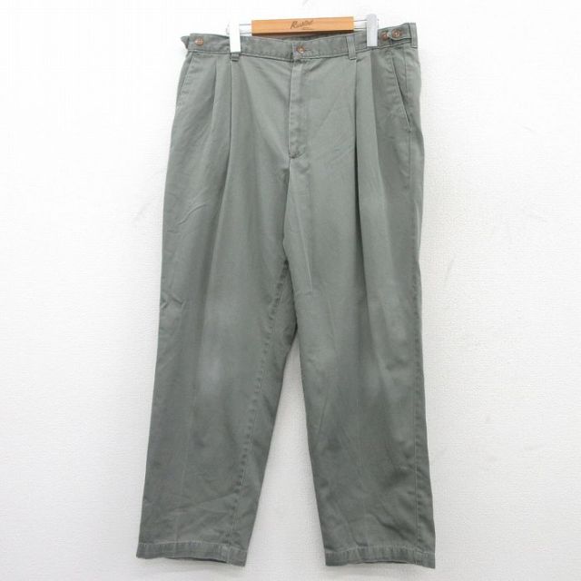 W36★古着 FARAH パンツ メンズ コットン 濃グレー系 25jun24 中古 ボトムス ロング
