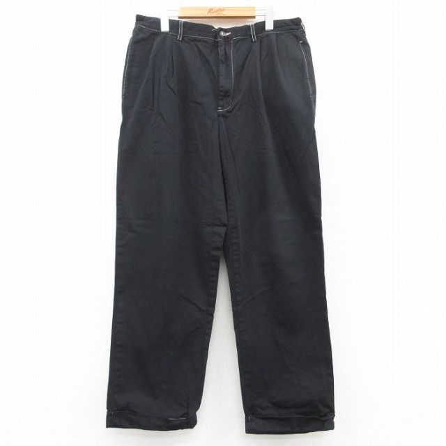 W36★古着 ラルフローレン Ralph Lauren ブランド チノ パンツ チノパン メンズ 90年代 90s HAMMOND コットン 黒 ブラック 25jun24 中古 ボトムス ロング