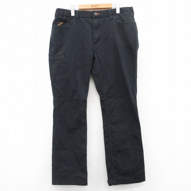 【20%OFF】W38★古着 パンツ メンズ ARIAT ダック地 黒 ブラック 25jun24 中古 ボトムス ロング