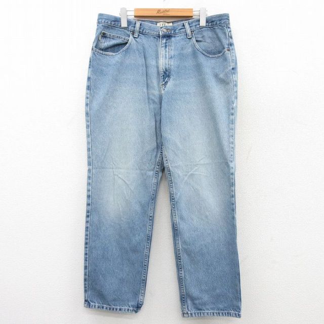 W37★古着 エルエルビーン LLBEAN ジーンズ メンズ 00年代 00s ヒゲ コットン 紺 ネイビー デニム 25jun24 中古 ボトムス ジーパン Gパン ロング パンツ