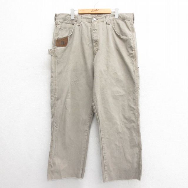 W38★古着 ラングラー Wrangler ペインター パンツ メンズ リップストップ コットン ベージュ カーキ 25jun24 中古 ボトムス ロング
