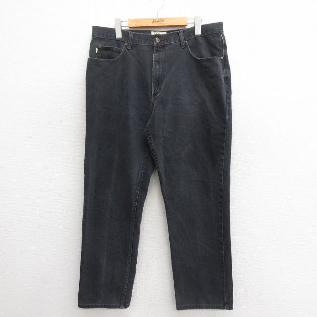 W36★古着 エルエルビーン LLBEAN ジーンズ メンズ 00年代 00s コットン 黒 ブラック デニム 25jun24 中古 ボトムス ジーパン Gパン ロング パンツ