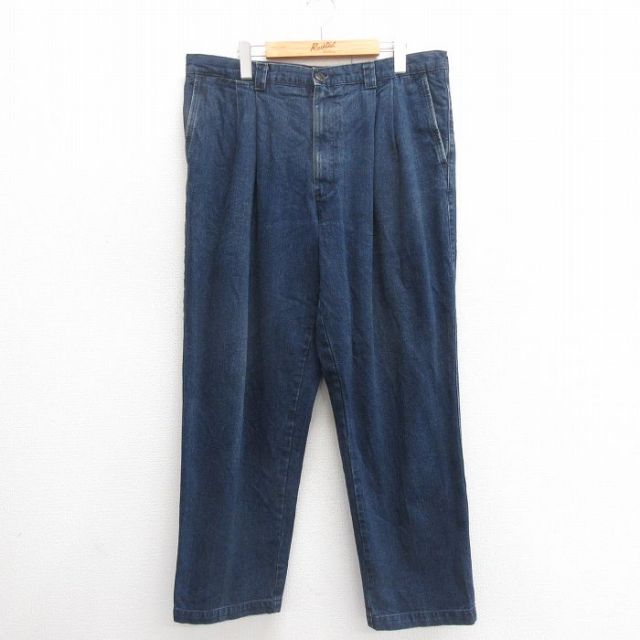 W37★古着 ドッカーズ ジーンズ メンズ 90年代 90s コットン 紺 ネイビー デニム 【spe】 25jun24 中古 ボトムス ジーパン Gパン ロング パンツ
