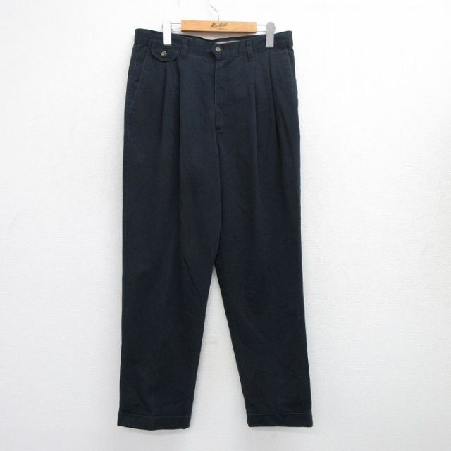 W35★古着 ドッカーズ パンツ メンズ 90年代 90s コットン USA製 紺 ネイビー 25jun25 中古 ボトムス ロング