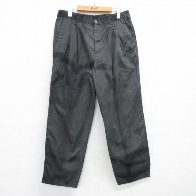 W34★古着 ドッカーズ パンツ メンズ 90年代 90s ダック地 黒 ブラック 25jun25 中古 ボトムス ロング